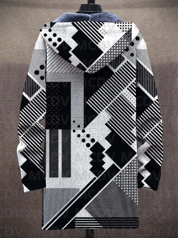 Men's Plush Thick Loose Long-Sleeved Coat Cardigan Fleece Overcoat Thick Warm Jacket