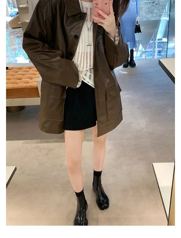 2025 Stretch Slip On Chelsea Boots Woman Split Toe Low Heels Ankle Botas Feminina Tabi Shoes Winter Patent/Matte Leather Botines