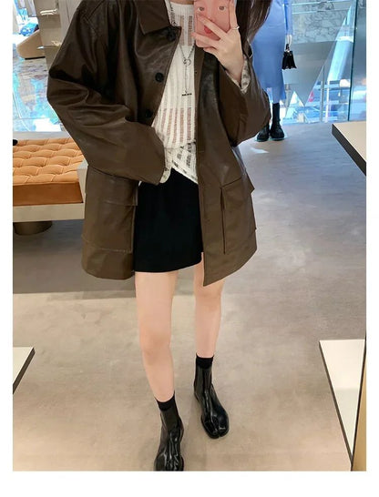 2025 Stretch Slip On Chelsea Boots Woman Split Toe Low Heels Ankle Botas Feminina Tabi Shoes Winter Patent/Matte Leather Botines