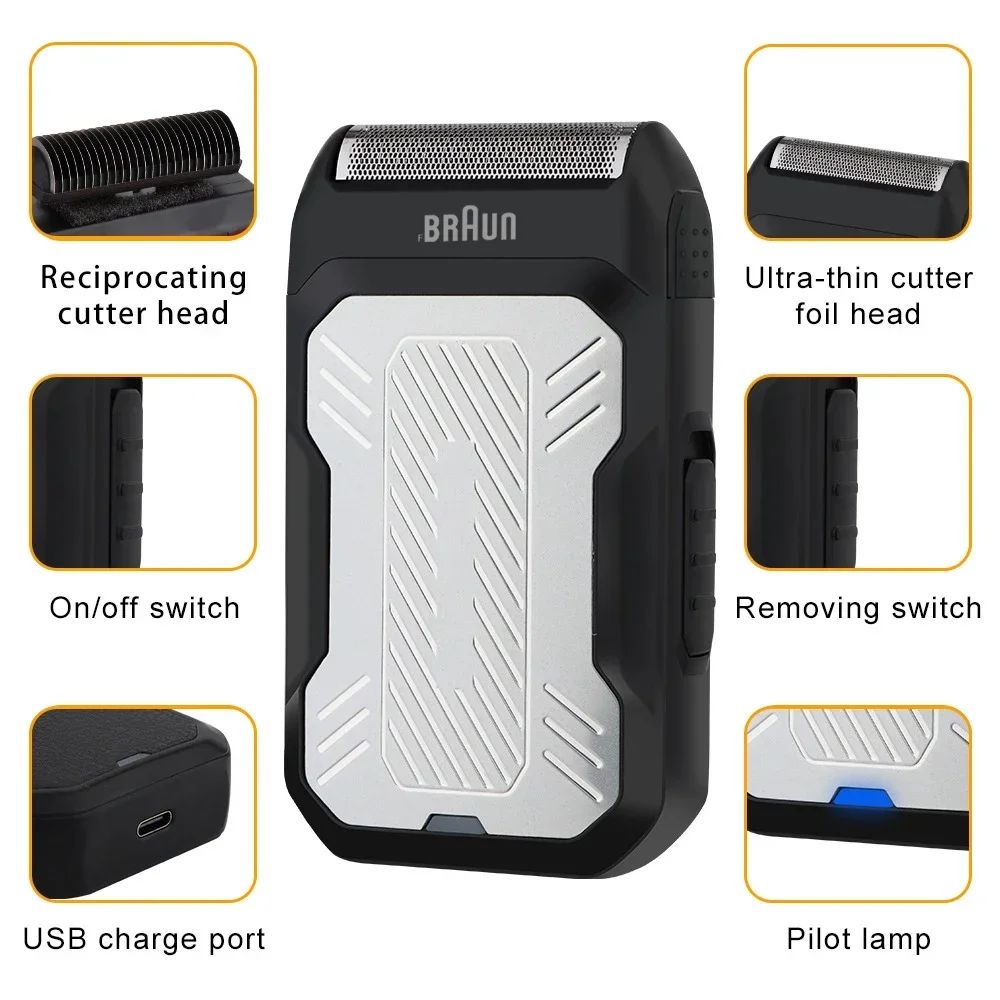 Original Fang Braun M606 Electric Razor Professional Shaver Portable Shaving Machine Mini Beard Trimmer Razor Shaver for Men