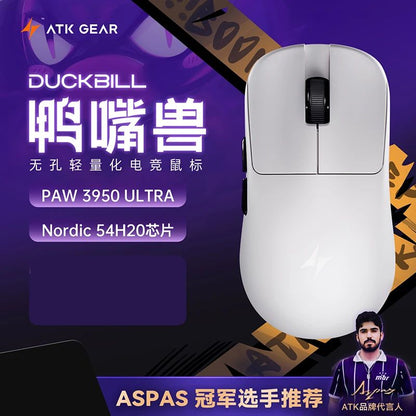 New Atk DUCKBILL Ultra Lightweight PAW3950 Wireless Gaming Mouse Esports Dual-Mode Ergonomic Long-Lasting Battery RGB Mouse Gift