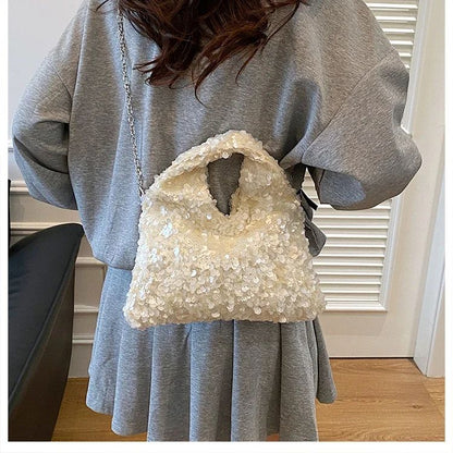 Exquisite Shining Sequins Square Women's Shoulder Bag Popularity Stylish Design Handbags High Quality Solid Sweet Crossbody Bags