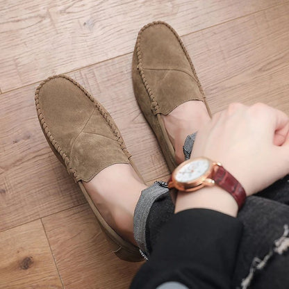 Fashion Suede Men Casual Shoes Male Lazy Shoes Breathable Comfort Slip-on Mens Driving Shoes Luxury Brand Loafers Moccasins