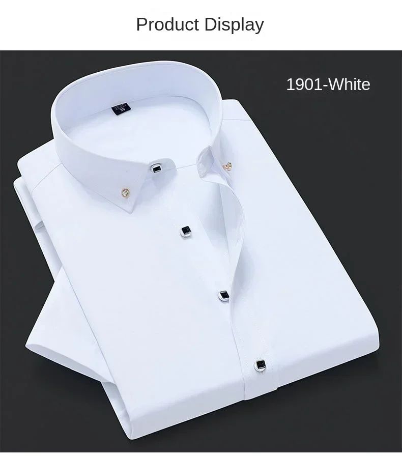 New Men's White Shirt Korean High End Version Free Shipping Popular Clothes Short Sleeve Long Sleeve Casual Suit Bottom Shirts