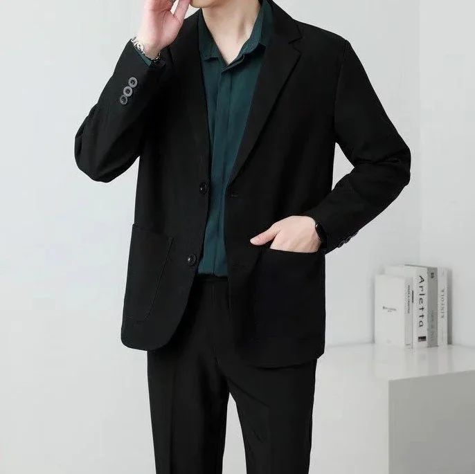 Brown Oversize Plus Big Size Jacket for Men Long Man Suits and Blazers Coats Fashionable Fashion 2025 New in Simple Breasted