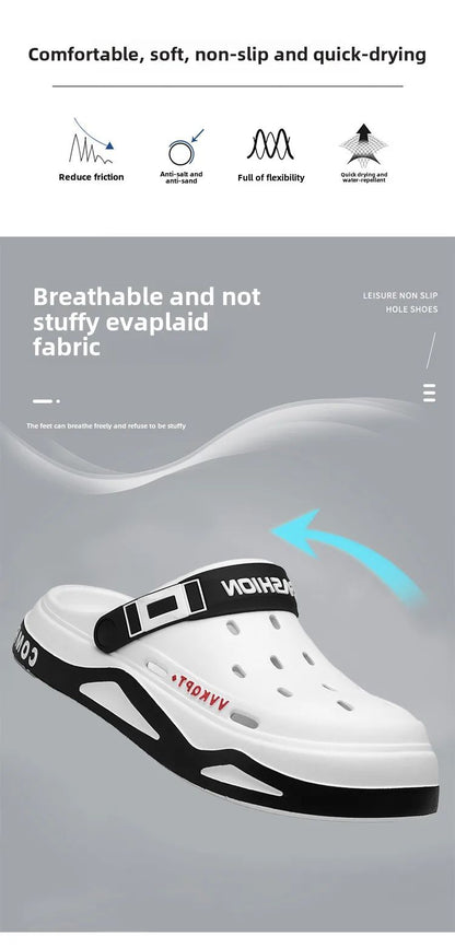 New fashion sandals Men's EVA casual comfortable hole garden shoes outdoor men's beach sandals indoor home unisex slippers