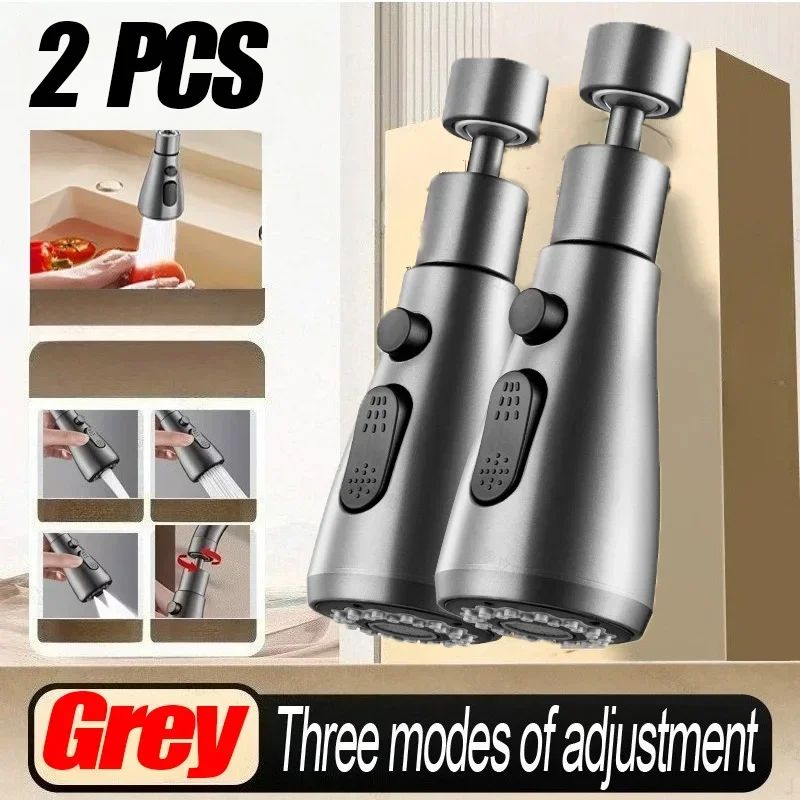 1pc Faucet Extender Metal Alloy,Three Modes,Head Water Saver Home Extended Shower Spray Filter  Faucet Extender  Kitchen