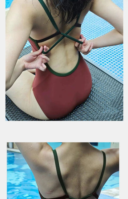 Bikini Set Speed Competition Swimsuit White Enhancing Professional Sport Double Layer with Chest Pad New Summer Style