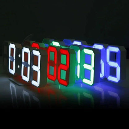 3D LED Digital Clock Wall Decoration Glow Night Mode Decoration for Home Adjustable Electronic Watch Clock Decor Clocks Garden