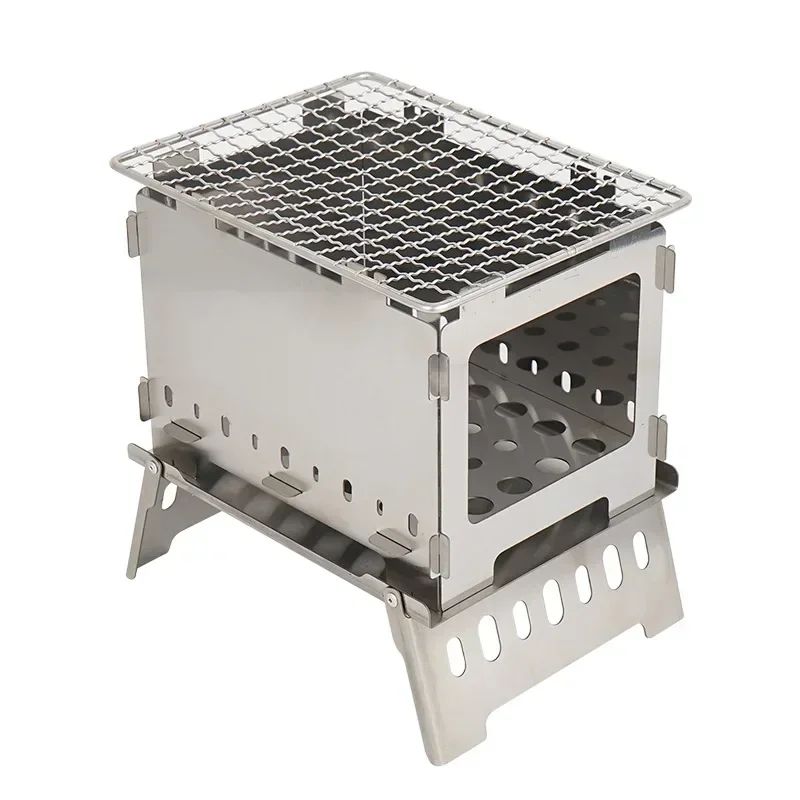 Home Electric Outdoor Folding Card Stove Grill Camping Windproof Incinerator Portable Charcoal Fire Wood Fire Grill