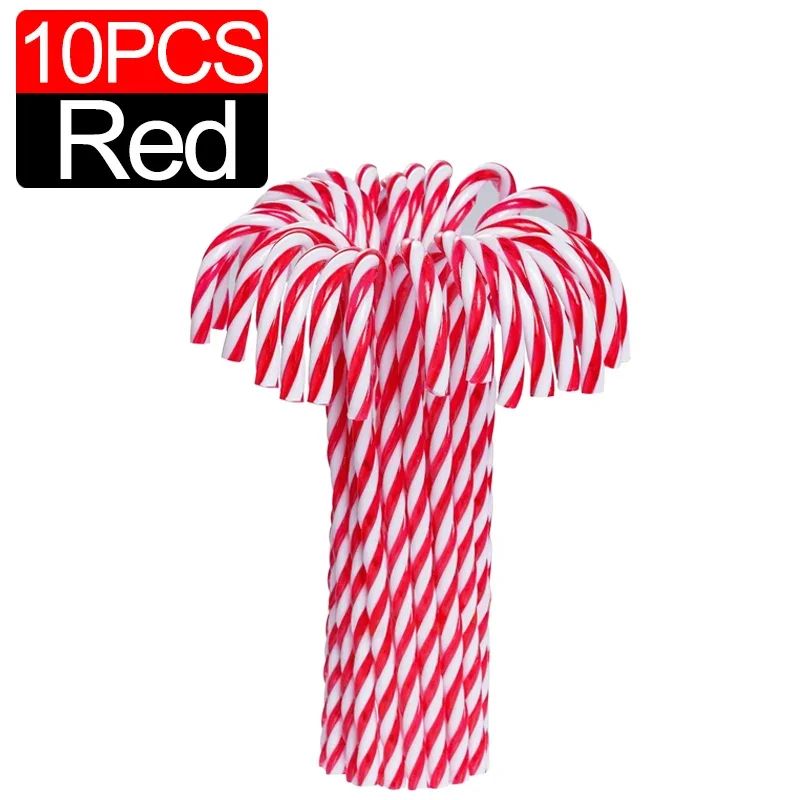 Acrylic Candy Cane Pendant Xmas Tree Twisted Crutch Hanging Ornament Happy New Year Christmas Party Home Decoration Red Green