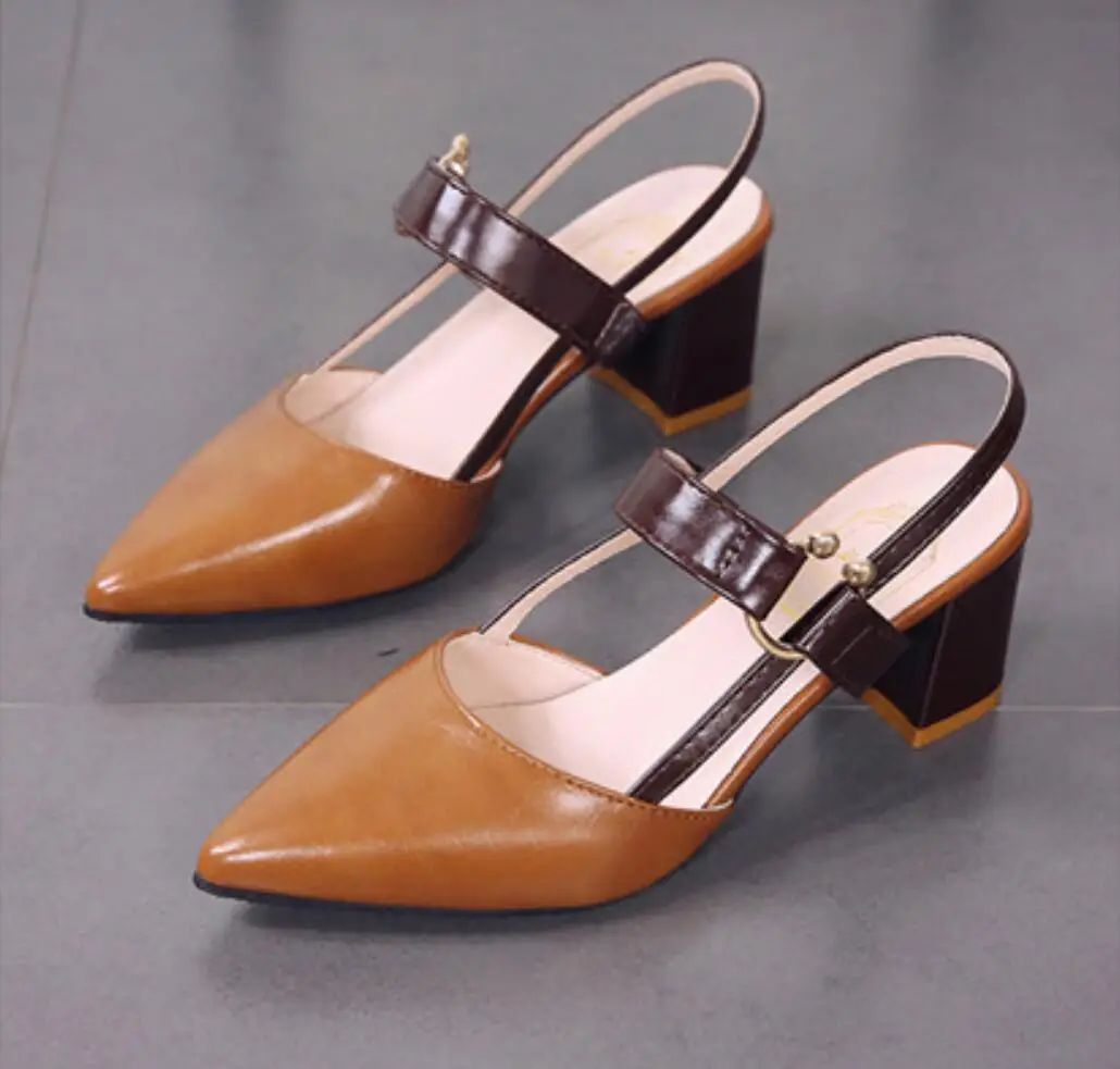 Women's Shoes Trend 2024 Shoe Genuine Leather Medium Heel Block Heels Mirror Luxury Designer Chunky Sandals Ladies Sexy Sandal