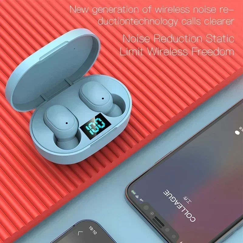 Fone de Ouvido Bluetooth Sem Fio E6S TWS Fone de Ouvido Bluetooth Sem Fio Fones de Ouvido Sem Fio com Cancelamento de Ruído com Microfone