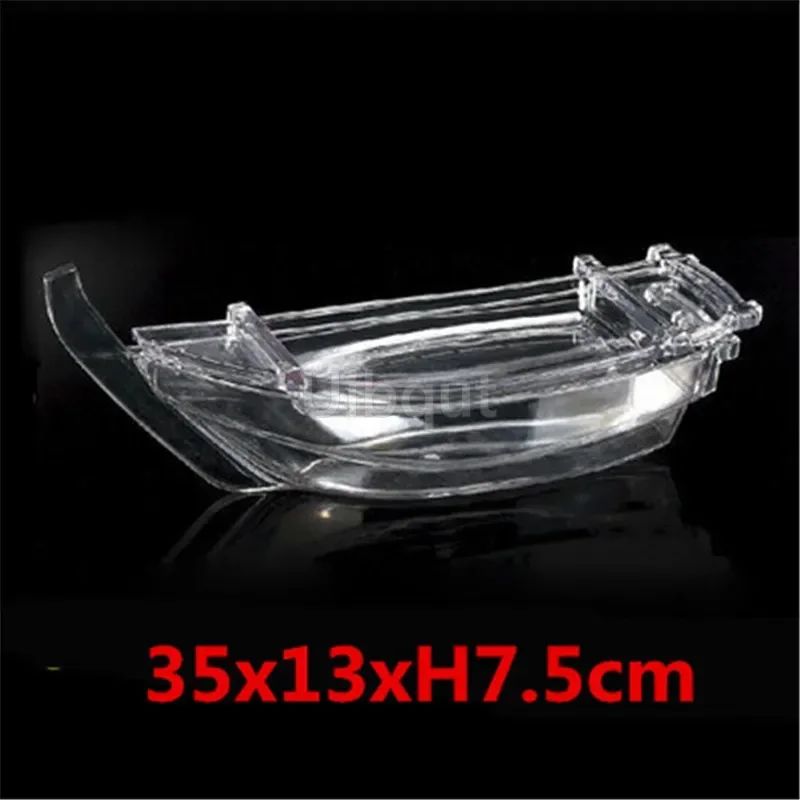 Black red sushi sashimi boat ice food seafood plate salmon sashimi tray Creative Japanese food container sushi barrel decor boat