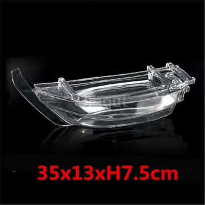 Black red sushi sashimi boat ice food seafood plate salmon sashimi tray Creative Japanese food container sushi barrel decor boat