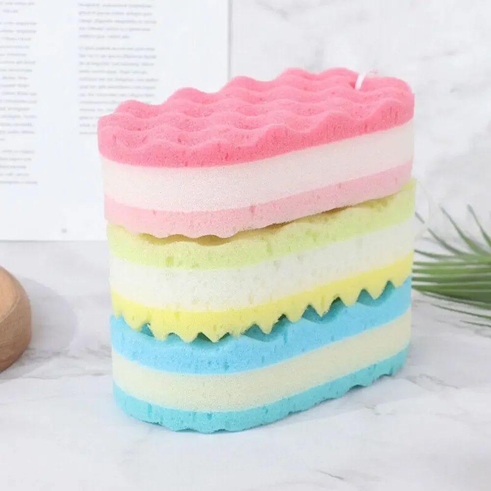 3-layer Wave Bath Sponge Exfoliating Body Brush Shower Skin Clean Massage Cleaning Shower Brush Skin Care Remover Bath Supplies