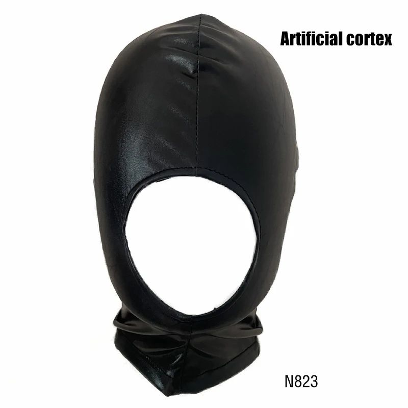 Women Mens Latex Face Mask Bronzing Cloth Open Mouth and Eye Glued Head Cover Couples Adult Face Mask Hood for Role Play Costume