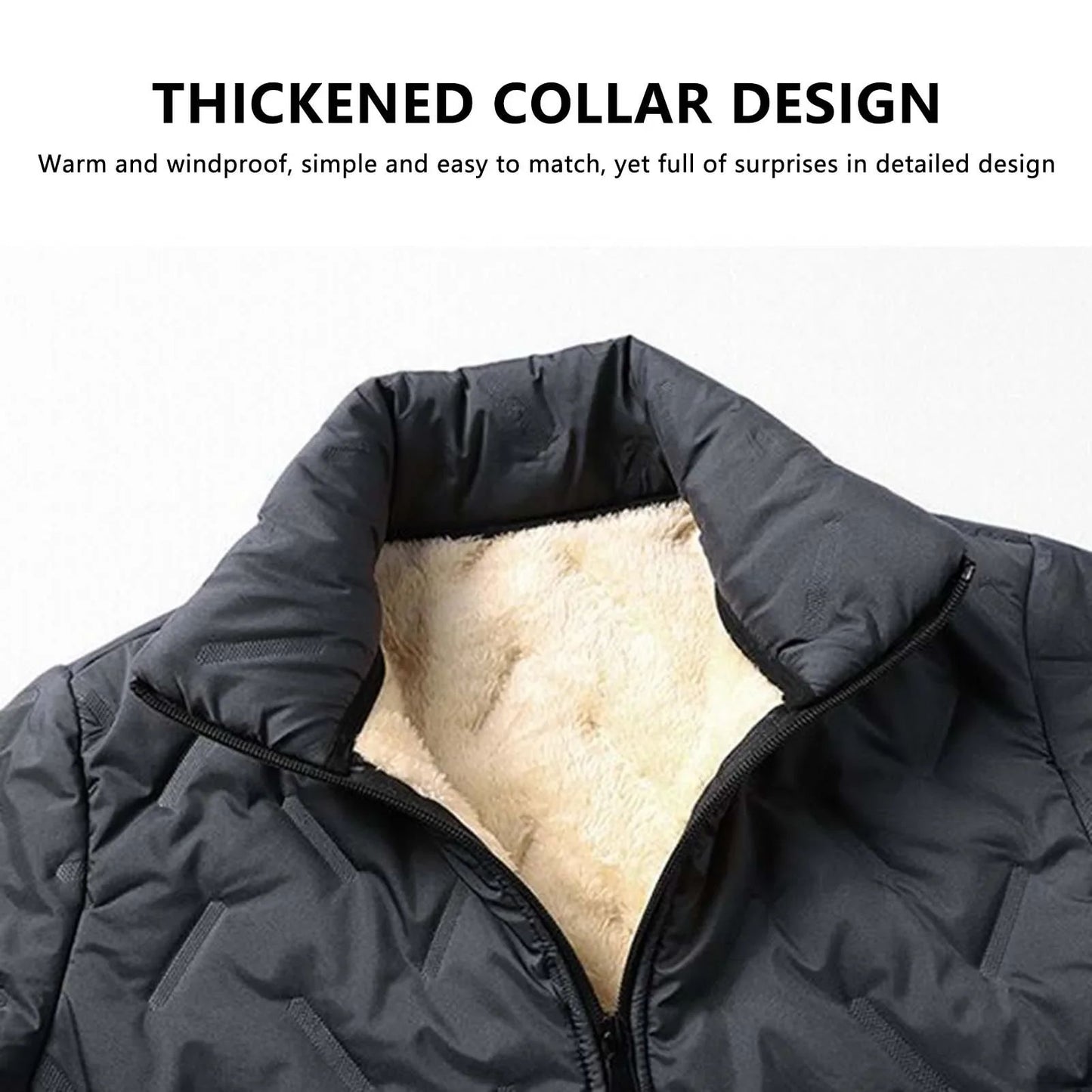 Winter Thickened Fleece Jackets for Men Windproof Snow Coats Men's Outerwear Cropped Woolen Parka Coat Autumn Warm Bomber Jacket