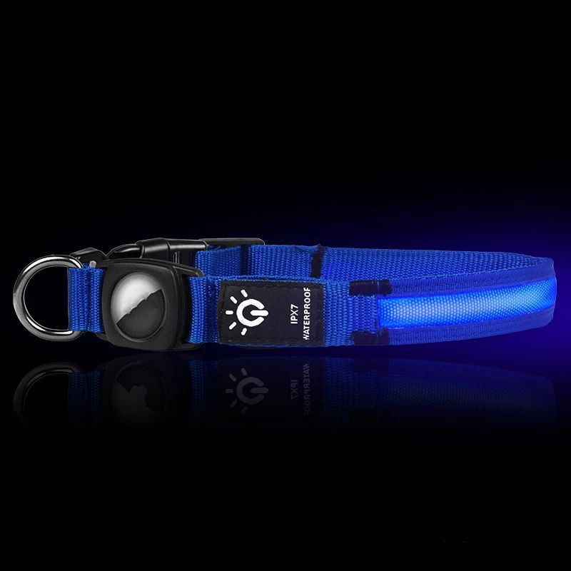 Coleira para Cães Quente Manga Protetora Airtag Sem Rastreador de Posicionamento Impermeável LED Pet Luminosa Coleira para Gatos