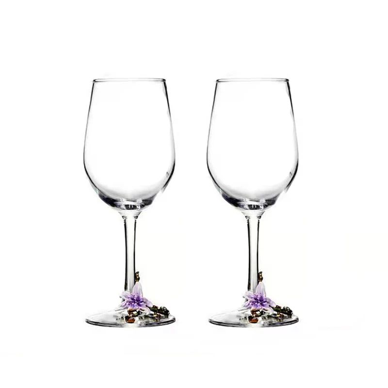 Taças de Cristal Criativas com Esmalte para Champagne Conjunto de Taças de Luxo Taças de Vinho Taça Vintage para Beber