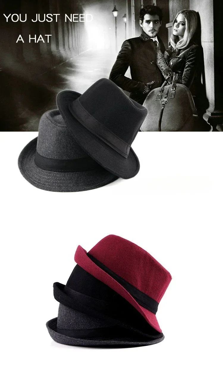2025 Summer Unisex Classic Gatsby Style Straw Fedora Bucket Top Bowler Hats for Elegant Wedding Party Church Stage Black