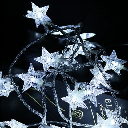 Battery Power Star Led Lights Garland Fairy String Christmas Outdoor Lamp Garden Bedroom Room Wedding Party Decoration