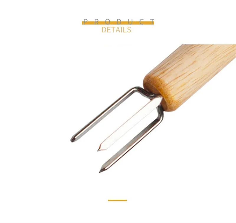 2/4/8Pcs Stainless Steel Corn Holders with Wooden Handle Corn on The Cob Skewers Fruit Anti-scald Forks Outdoor Cooking BBQ Tool