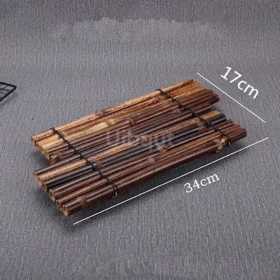 Vintage bamboo sushi dish bamboo fence Japanese Korean fence plate Cuisine Sushi Boats Bamboo Creative Exquisite Sushi Tools