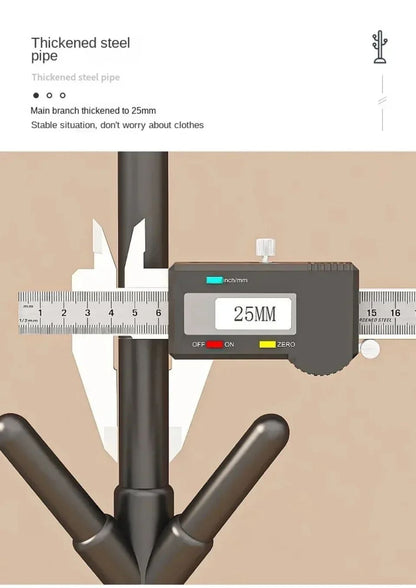 Floor Standing Clothes Rack Tree Branch Shape Multi Hook Mobile and Convenient Coat Rack for Home Living Room Clothing Storage