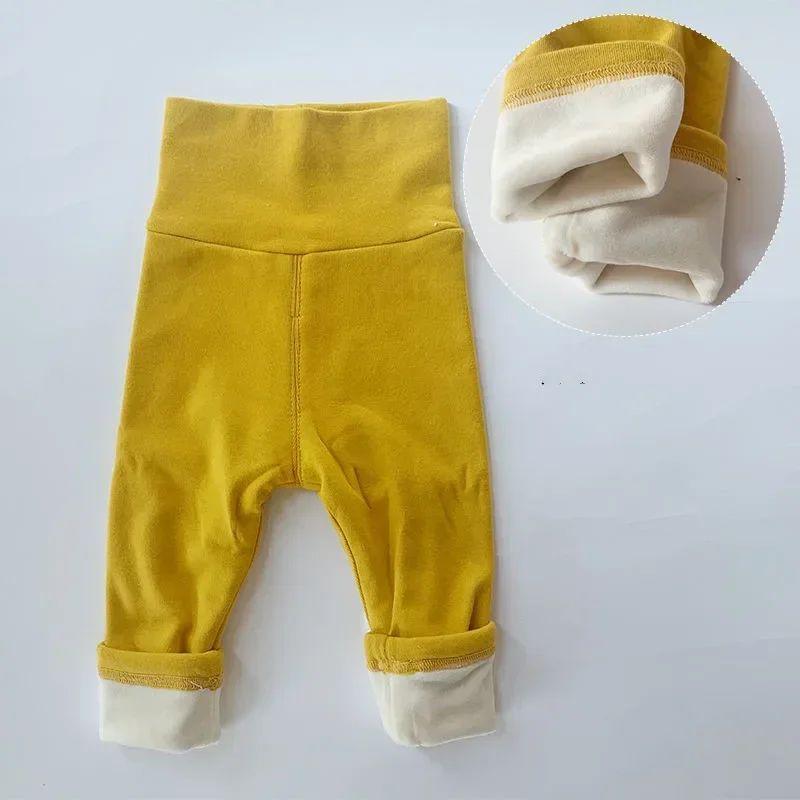 0-5Y BABY Clothes Casual Pants Autumn Winter Kids Warm Pants Boy Girls One Piece Fleece Trousers Outer Wear Sports Trousers