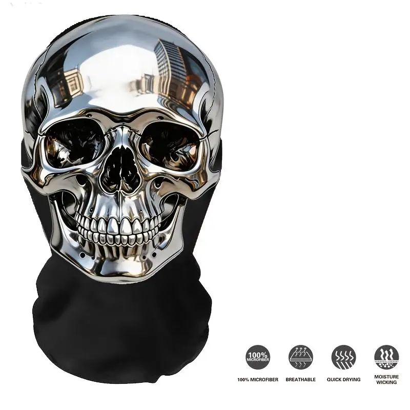 3D Printed Full Face Mask - Elastic Mesh Hip Hop Balaclava Hood Headwear Unisex Cosplay Headgear