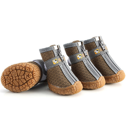 Dog Shoes Non-Slip Soles Thick Plush Protection Paw Pet Shoes Warm For Dog Non-Slip Dog Shoes Breathable Climbing Pets Booties