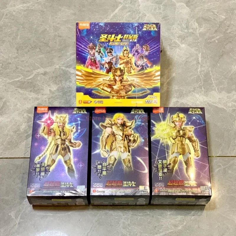 Kit de Bonecos Articulados Saint Seiya Blk Blokees Originais - Touro Pégaso Sagitário Brinquedos de Anime Colecionáveis Montados Presente de Aniversário
