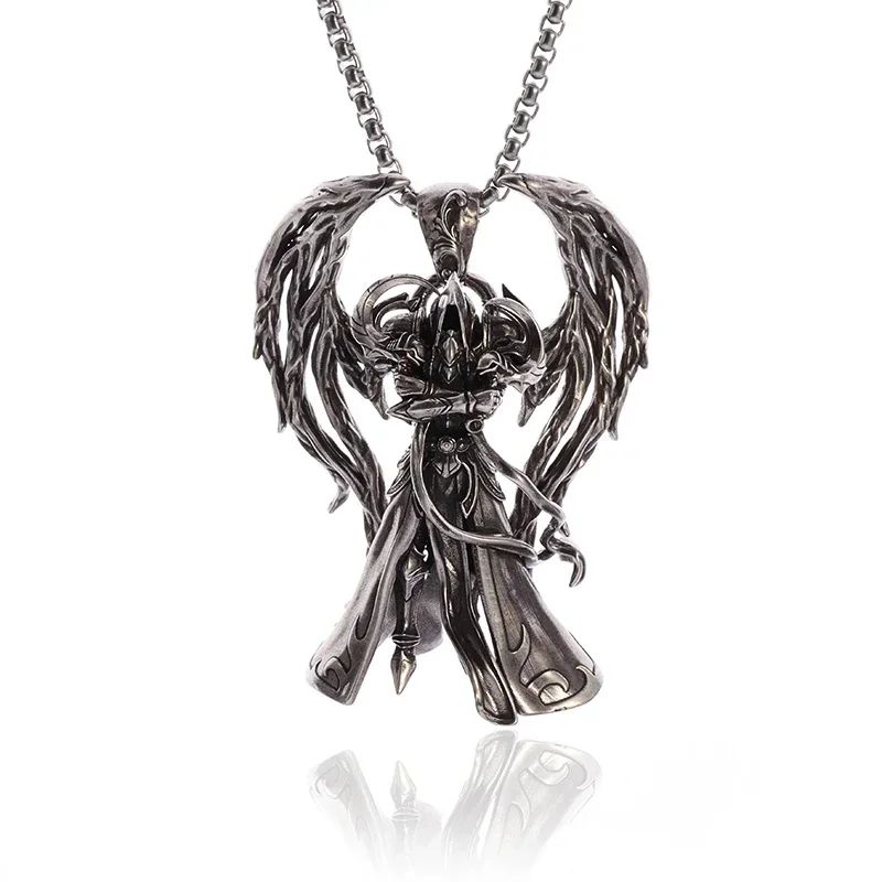 Colar Pingente Ceifador da Morte Gótico Misterioso Diabo Masculino Personalidade Punk Retro Halloween Joias da Moda