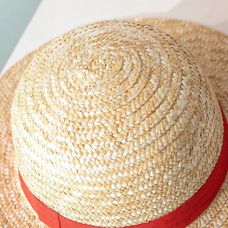Chapéu de Sol Chapéu Luffy para Mulheres e Homens, Acessório de Cosplay de Desenho Animado One Piece, Chapéu de Palha Luffy, Chapéu para Pais e Filhos