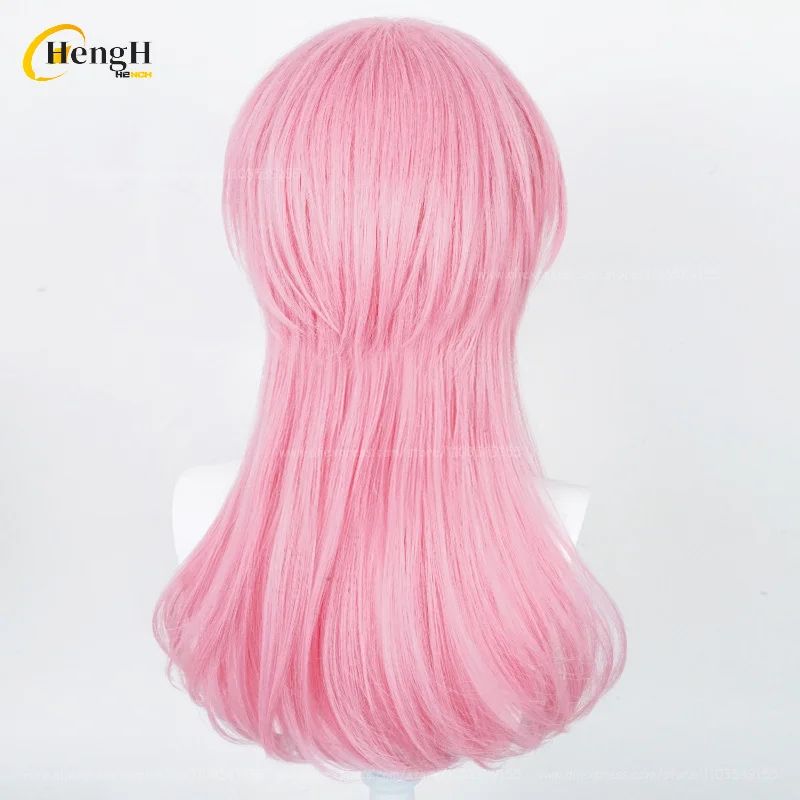 In Stock Anime Synthetic Sanzu Haruchiyo Cosplay Wig Long 56cm Pink Wig And Ear Clips Heat Resistant Fiber Hair RWig + A Wig Cap