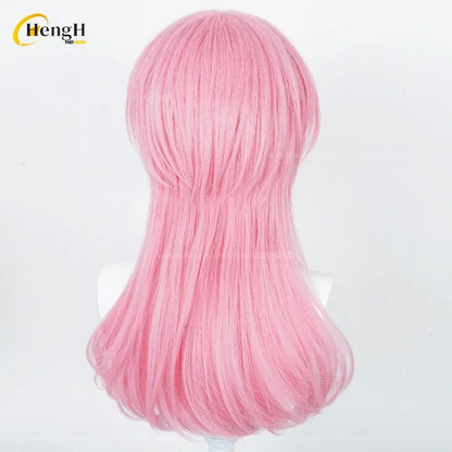 In Stock Anime Synthetic Sanzu Haruchiyo Cosplay Wig Long 56cm Pink Wig And Ear Clips Heat Resistant Fiber Hair RWig + A Wig Cap