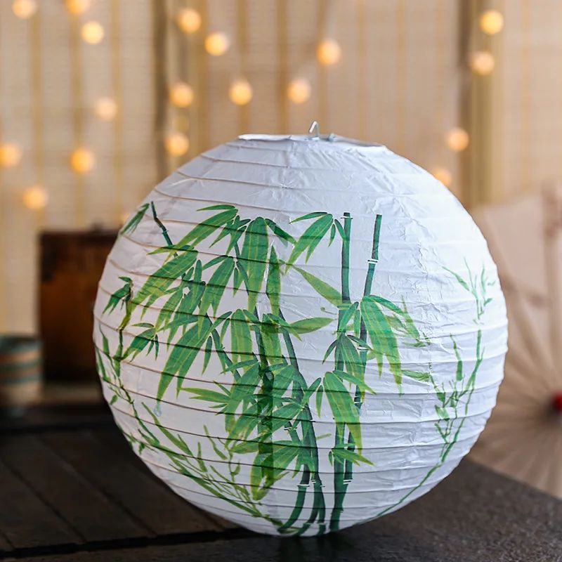 12Inch Printed Flower Round Chinese Paper Lanterns Birthday Wedding Decor Craft DIY Festival Lantern Party Supplies