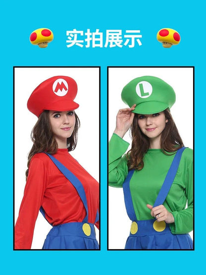 Super Marios Bros Cosplay Cartoon Hats With Moustache Halloween kids Hats Costumes Anime Figure party funny accessories