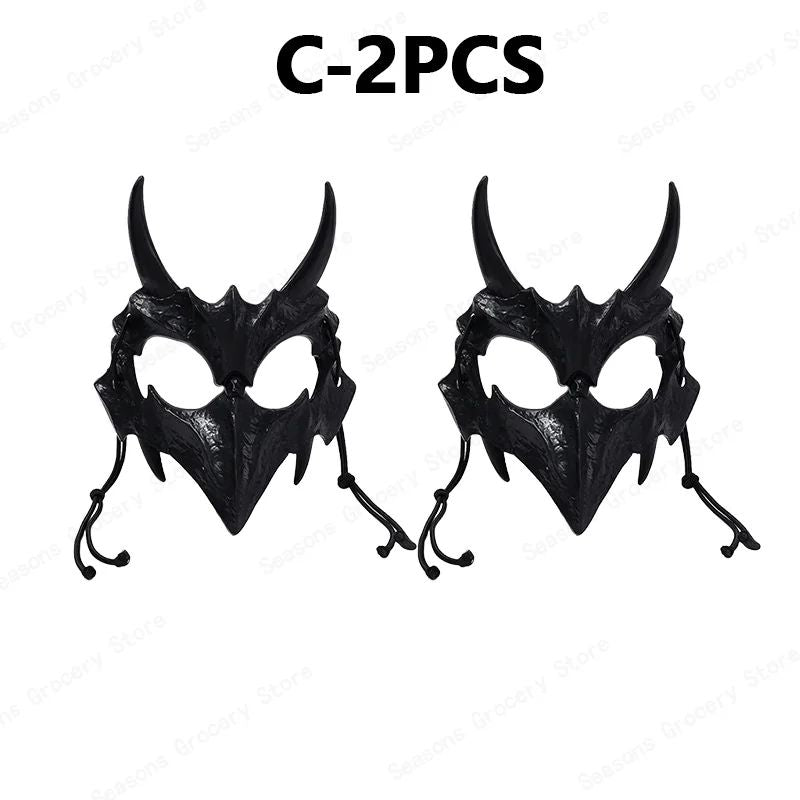 Halloween Half Face Mask Popular Dragon God Fierce Tiger Night Dog Man Wolf Costume Skull Performance Mask Mask Deadpool Terror