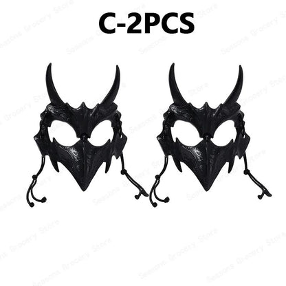 Halloween Half Face Mask Popular Dragon God Fierce Tiger Night Dog Man Wolf Costume Skull Performance Mask Mask Deadpool Terror
