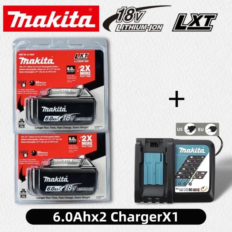 Bateria Makita 100% Original, bateria recarregável 18V 6.0Ah, substituindo Makita BL1830B L1840B L1850B L1860B, bateria para ferramenta elétrica