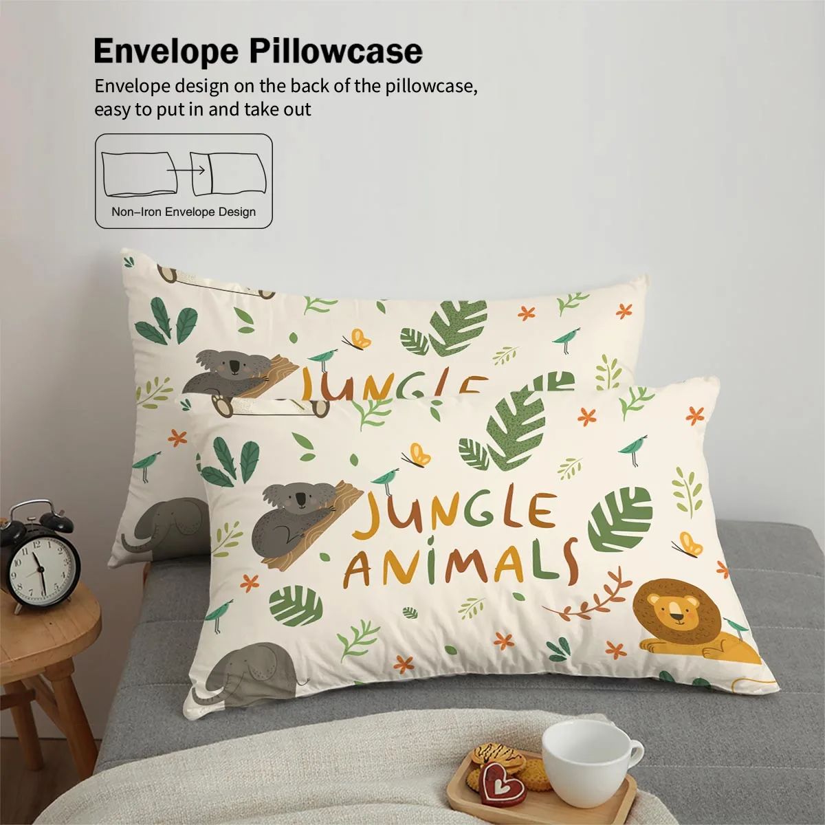 3pcs Cartoon Animal Park Theme Printed BeddingSet,For Bedroom, Guest Room (1*Duvet Cover + 2*Pillowcase, NO Core)