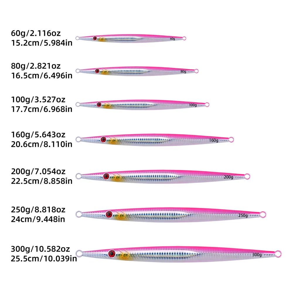 1PC NOVA Isca de Pesca Oceânica JIG de Afundamento Rápido 60g-300g Colher de JIGGING de Metal para Pesca em Alto Mar Isca Artificial Isca Pesada Atum