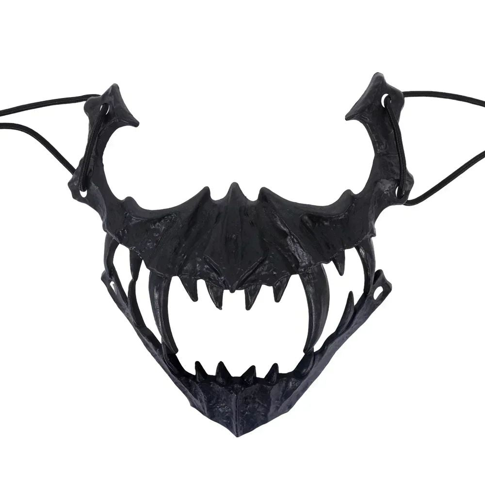 Halloween Skull Mask Long Teeth Demon Skeleton Half Face Cosplay Party Mask Scary Horror Wolf Dragon Tiger Costume Accessory