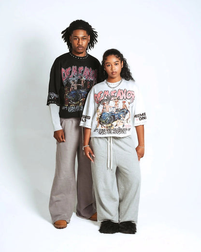 Womens Harajuku Klein Stone Embroidery Crop Tees Y2k Gothic Graphic Men Hip Hop Print Long Sleeves T Shirts Cotton Loose Tops