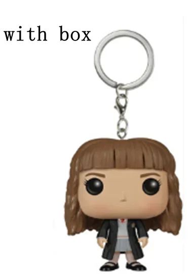 2025 Novo Chaveiro FUNKO Harry com Caixa Ginny Ron Fawkes Hedwig Hermione Pocket Boneco de Ação de Vinil Brinquedos Presentes Decoração