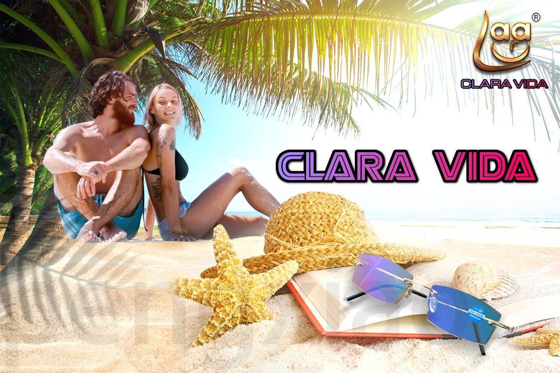 Clara Vida Rimless Pilot Aviation Style Bifocal Reading Glasses Sunglasses Multi-Functional +1 to +4