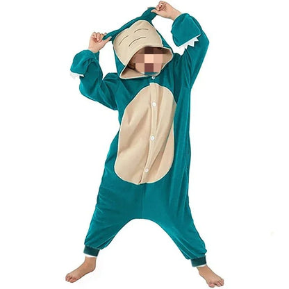 TAKARA TOMY Pokémon Jigglypuff Pikachu Gengar Snorlax Macacão Kigurumi Infantil Cosplay Bulbasaur Halloween Pijama Anime