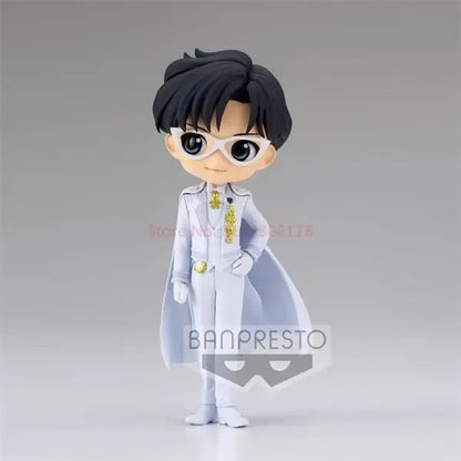 Bandai Original Qposket Sailor Moon Tsukino Usagi Chiba Mamoru Action Figure Vestido de Noiva Ver Estatueta Pvc Estátua Boneca Brinquedos